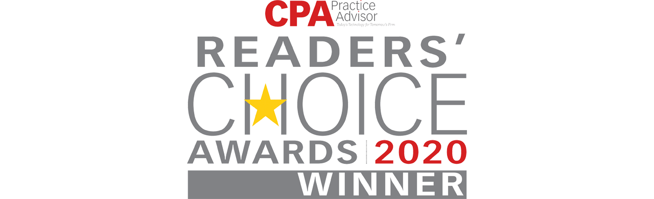 Logo for CPA Practice Advisor Readers' Choice Awards 2020 Winner 